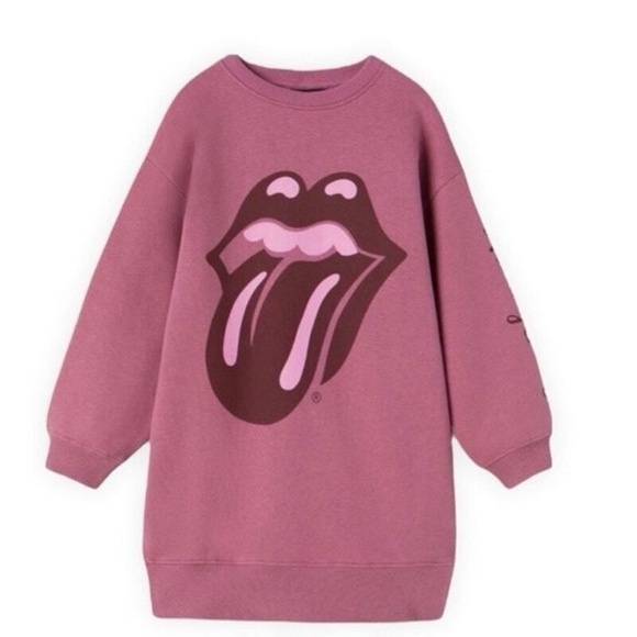 Zara Other - Zara Kids Rolling Stones Pink Sweatshirt Dress size 7